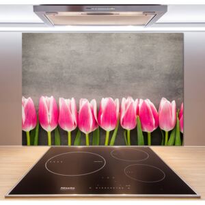 Panel do kuchyne Ružové tulipány pl-pksh-100x70-f-102142486