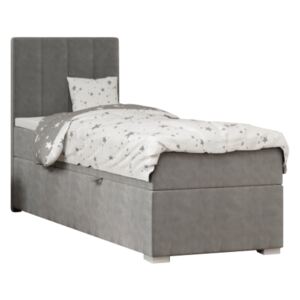 Boxspringová posteľ, jednolôžko, sivá, 80x200, ľavá, AMIS