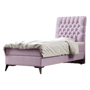 Boxspringová posteľ, jednolôžko, fialová, 80x200, pravá, BARY