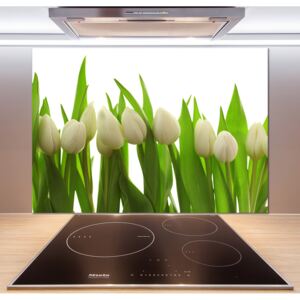 Panel do kuchyne Biele tulipány pl-pksh-100x70-f-40774671