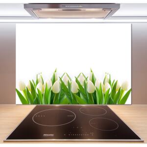 Panel do kuchyne Biele tulipány pl-pksh-100x70-f-30153186