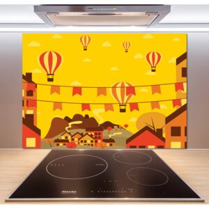 Panel do kuchyne Balóny nad mestom pl-pksh-100x70-f-54646411
