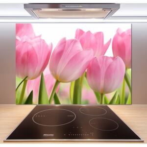 Panel do kuchyne Ružové tulipány pl-pksh-100x70-f-76775867
