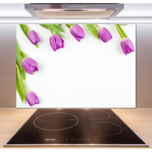Panel do kuchyne Fialové tulipány pl-pksh-100x70-f-78573099