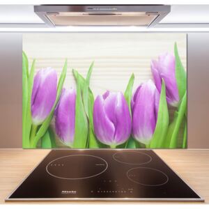 Panel do kuchyne Fialové tulipány pl-pksh-100x70-f-78755149