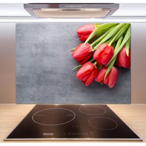 Panel do kuchyne Červené tulipány pl-pksh-100x70-f-99719823