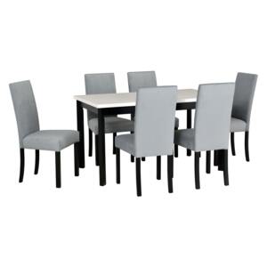 Jedálenský set, stôl MODENA 1P. + stolička ROMA 2. (1+6)