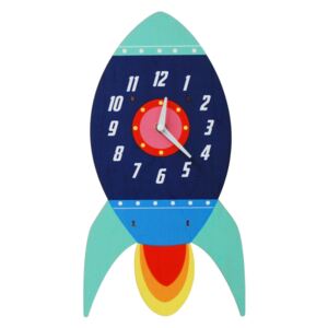 Rex London Detské drevené nástenné hodiny - Raketa 37,5 cm
