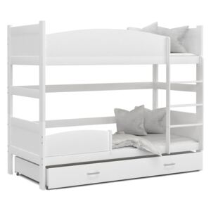 Detská poschodová posteľ so zásuvkou TWISTER X - 190x80 cm - biela