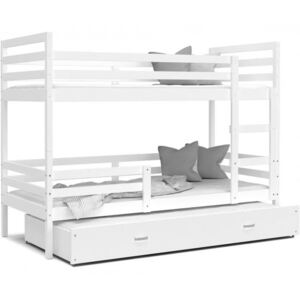 Detská posteľ JACEK 3 80x190 cm BIELA-BIELA