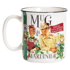 Šálka káva čaj XL "Jardinier" D 8,8 x H 9,3 cm - 380ml, smaltovaná keramika (NT0282)