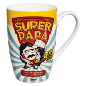Šálka káva čaj XL "Super papa" D 8,5 x H.13 cm - 450ml, porcelán (NT0253)
