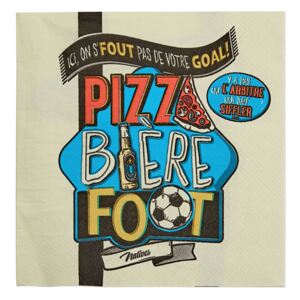 Servítky 20ks "Pizza biére foot" 33 x 33 cm, papier (NT0349)