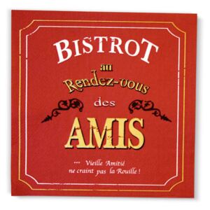 Servítky 20ks "Bistrot des Amis" 33 x 33 cm, papier