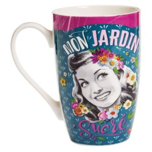 Šálka káva čaj XL "Mon Jardin sucré" D 8,5 x H.13 cm - 450ml, porcelán