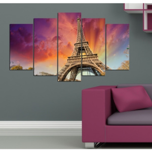 Viacdielny obraz Insigne Fall Eiffel, 102 × 60 cm