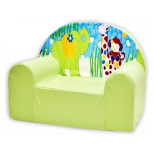 Detské kresielko / pohovečka Nellys ® - Safari v zelenom