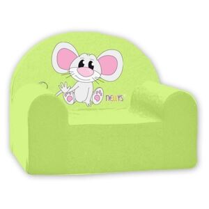 Detské kresielko / pohovečka Nellys ® - Myška v zelenom