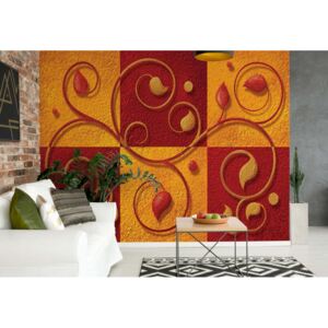 Fototapeta - Abstract Red And Orange Design Vliesová tapeta - 416x254 cm