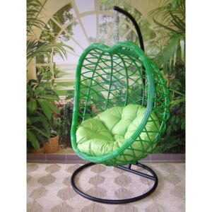 Záhradné závesné relaxačné kreslo APPLE - zelený sedák