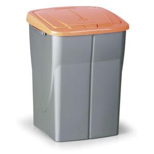 Plastový odpadkový kôš 45 l, oranžové veko