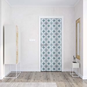 GLIX Fototapeta na dvere - Vintage Tiles Pattern Blue