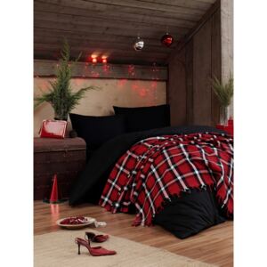 Ľahký bavlnený pléd na posteľ Iskoc Red, 200 x 240 cm