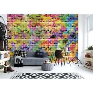 Fototapeta - Multicoloured Brick Wall Texture Vliesová tapeta - 254x184 cm