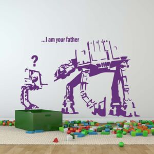 GLIX Banksy "I am your father" - nálepka na stenu Fialová 100 x 60 cm