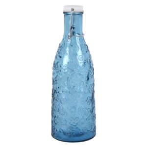Modrá sklenená fľaša Ego Dekor Flora, 1 l