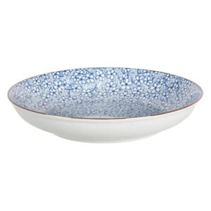 Hlboký tanier modré kvietky BlueFlow - Ø20 * 4 cm