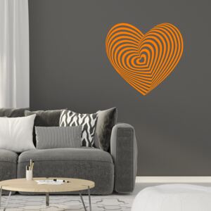 GLIX Hypno srdce - samolepka na stenu Oranžová 75 x 70 cm
