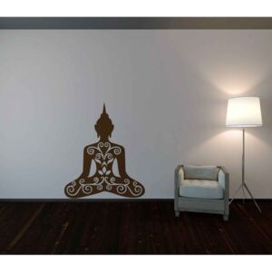 GLIX Meditace - samolepka na zeď Hnedá 35 x 40 cm