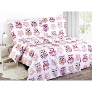 Bavlnené posteľné obliečky - vzor 479 sovičky