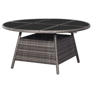 Záhradný stôl sivý 150x74 cm polyratanový