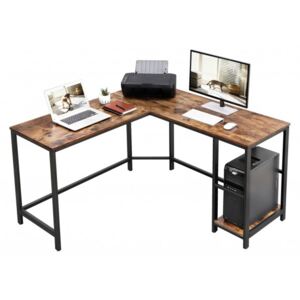 Rohový písací stôl LWD72X čierna/hnedá