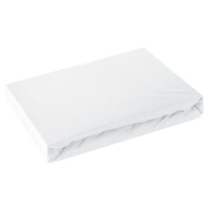 Biela bavlnená jersey posteľná plachta 240x220+30 cm