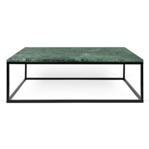 Zelený mramorový konferenčný stolík s čiernymi nohami TemaHome Prairie, 75 × 32 cm