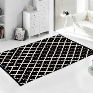Čierno-biely obojstranný koberec Madalyon, 80 × 150 cm