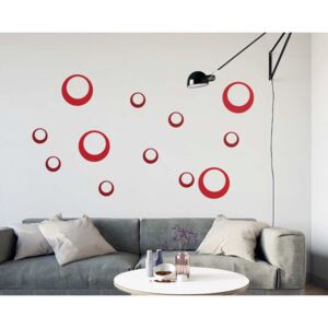 GLIX Dekorácie kruhy - samolepka na stenu Červená 60 x 40 cm