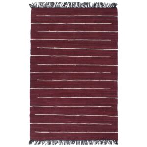 Ručne tkaný koberec Chindi vínový 200x290 cm bavlnený
