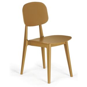 Plastová jedálenská stolička SIMPLY, žltá, 4 ks