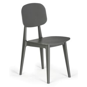 Plastová jedálenská stolička SIMPLY, sivá, 4 ks