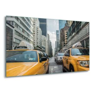 Sklenený obraz - New York Taxis 4 x 30x80 cm