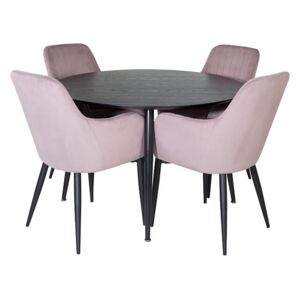 Dipp Comfort stolová súprava čierna/ružová