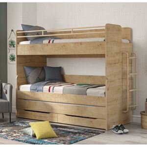 Cilek Poschodová posteľ pre 3 deti 90x200 cm s úložným priestorom (rebrík)