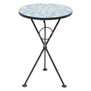 KARE DESIGN Odkladací stolík Clack Mosaic – modro-zelená, Ø36 cm