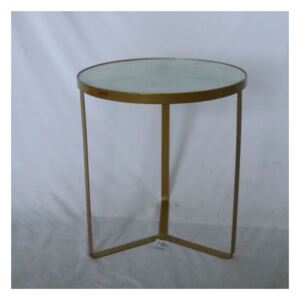 KARE DESIGN Odkladací stolík Marble – zlatá Ø45 cm