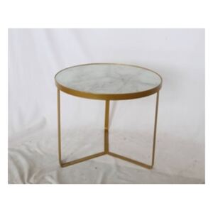 KARE DESIGN Odkladací stolík Marble – zlatá Ø55 cm