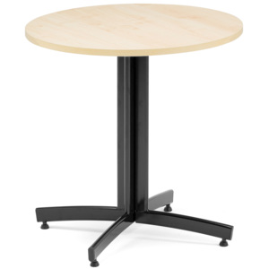 Jedálenský stôl Sanna, okrúhly Ø 700 x V 720 mm, breza / čierna